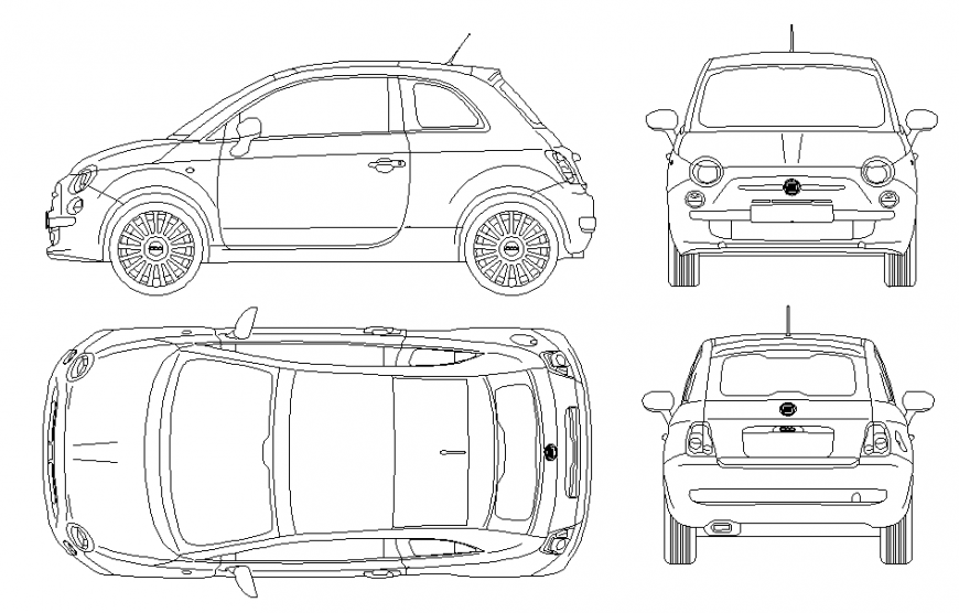 New fiat car elevation detail layout file