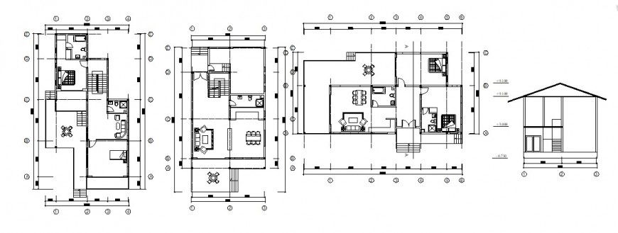New house section, layout plan and floor plan cad drawing details dwg file