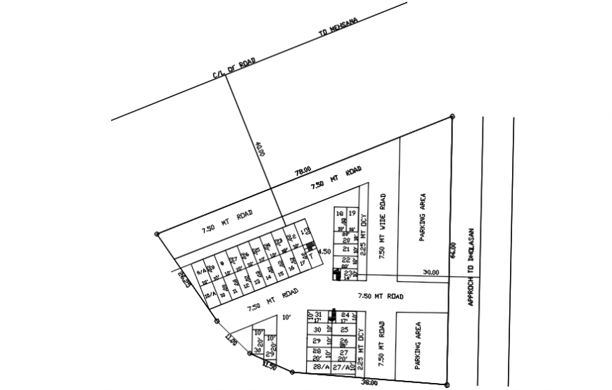 New housing plotting and site plan cad drawing details dwg file