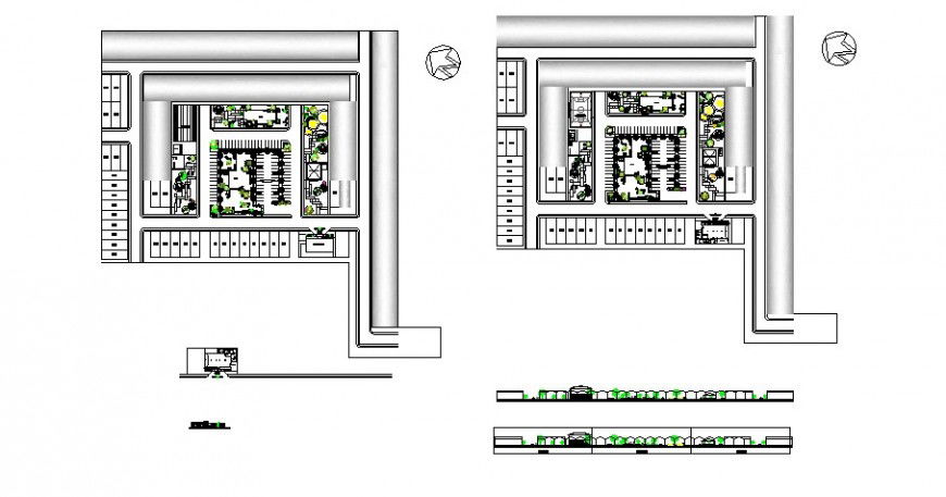New urban theme park landscaping structure and gate details dwg file