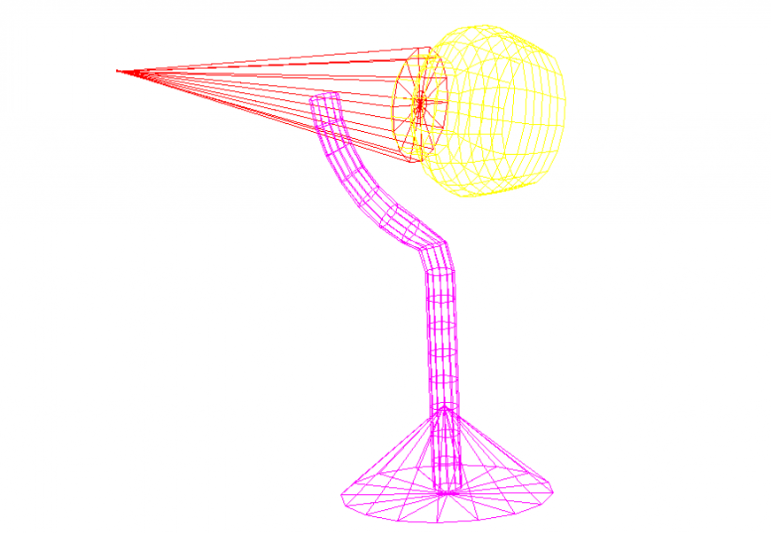 Nice table lamp Cad 2 D model autocad file