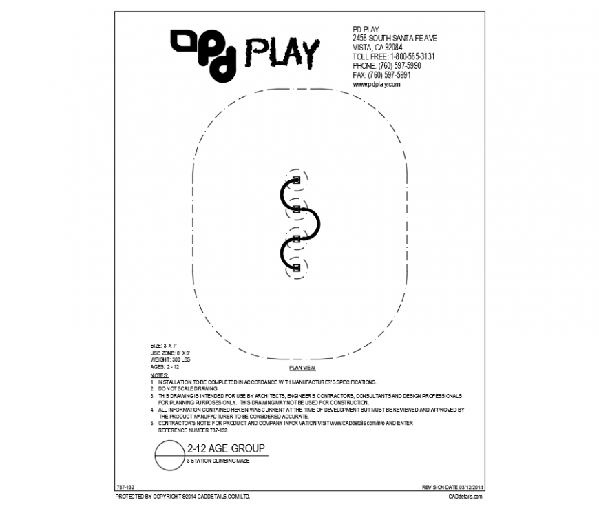 Nine station climbing maze play equipment details of garden dwg file