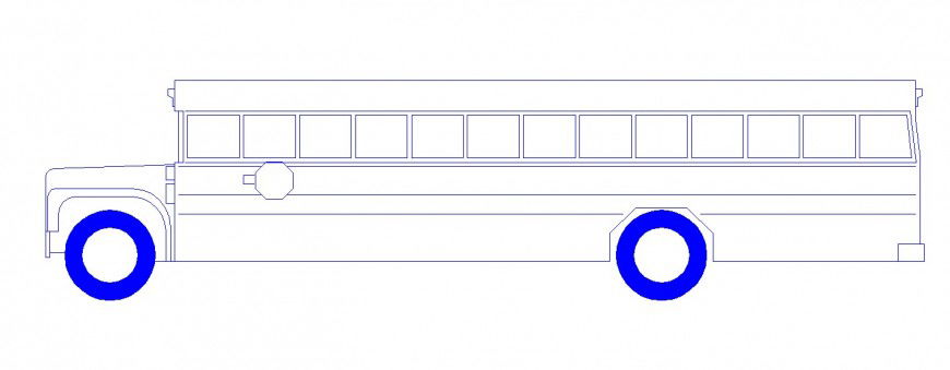 Normal bus side elevation block cad drawing details dwg file