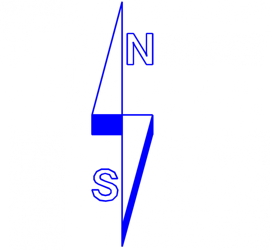 North and south direction view for civil engineers symbol in auto cad software