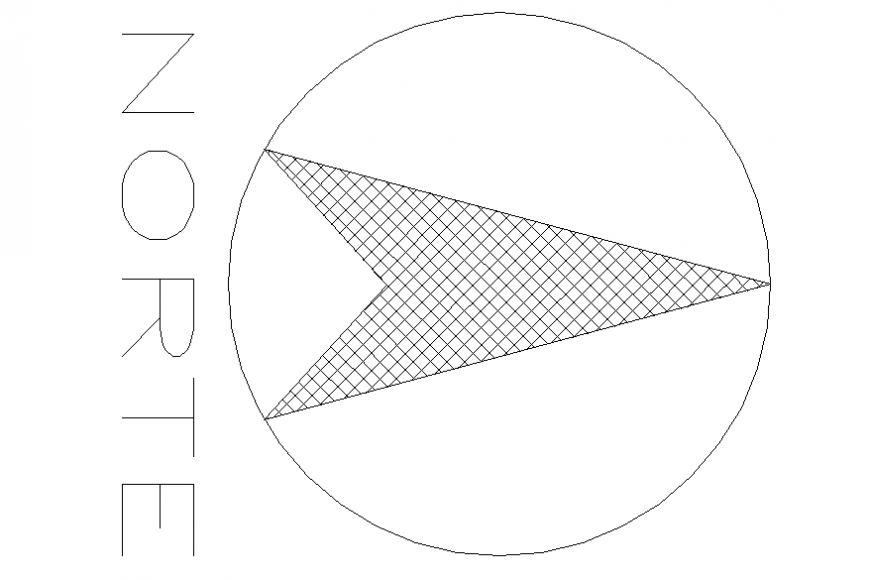 North arrow direction symbol cad block details dwg file