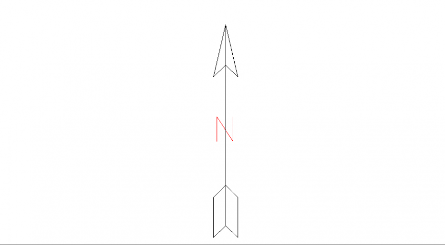 North side arrow direction block dwg file
