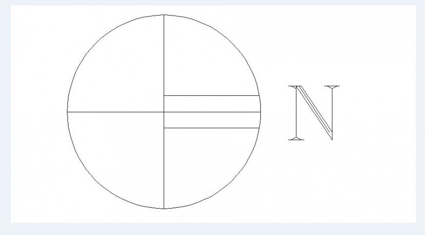 North side direction 2d block cad drawing details dwg file