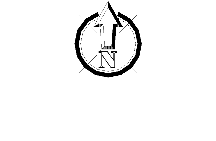 North side direction block symbol cad drawing details dwg file