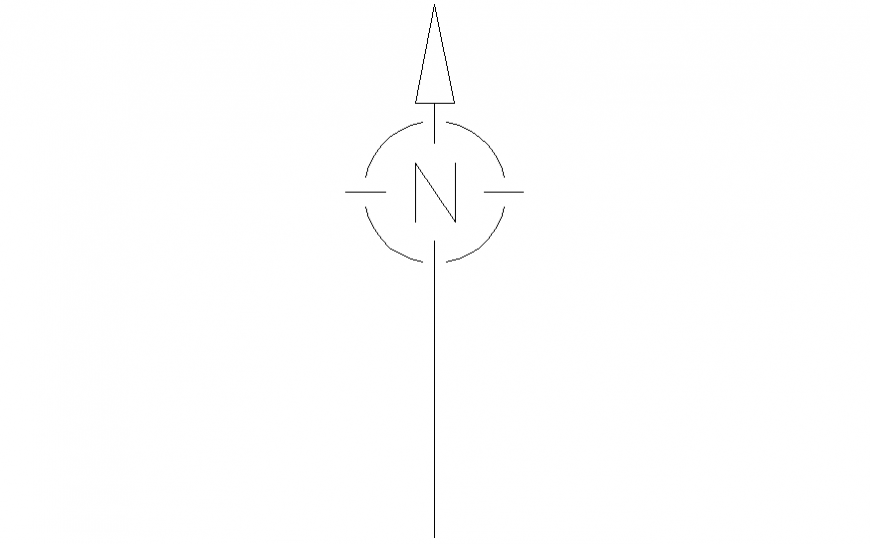North side direction block symbol elevation dwg file