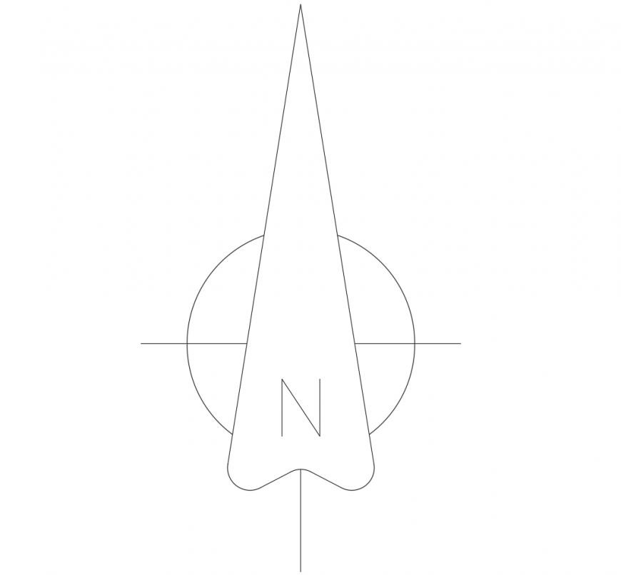 North side elevation block cad drawing details dwg file