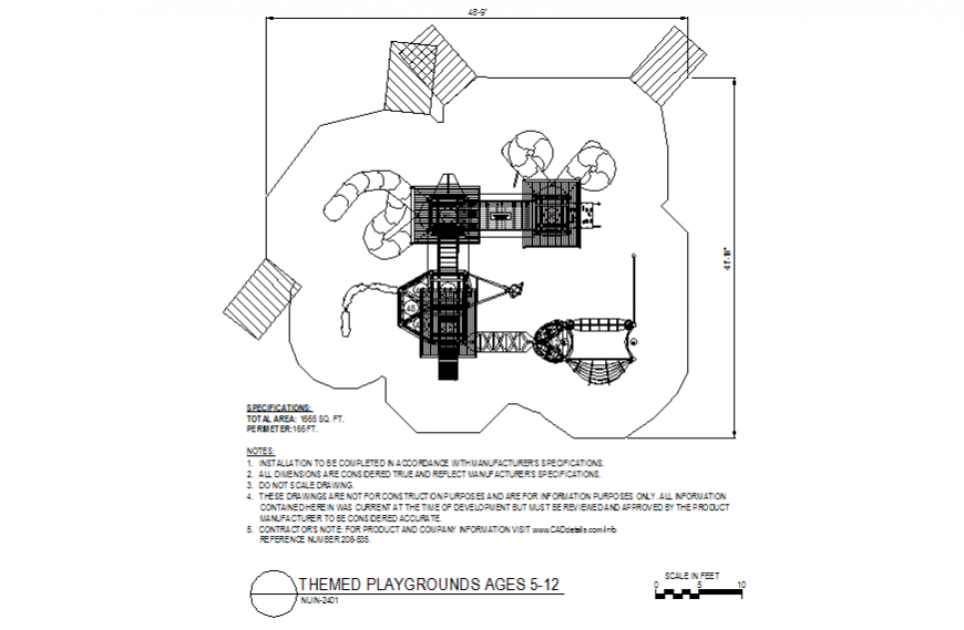 NUIN-2401 model design with themed playground plan dwg file