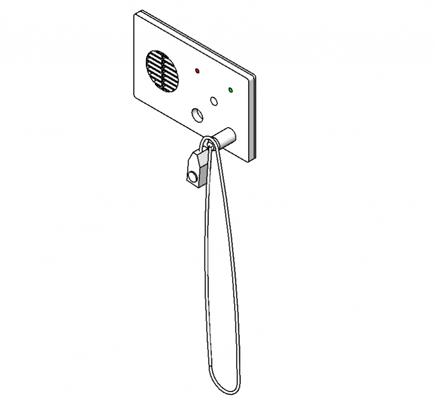 Nurse call pull cord detail elevation 3d model 3d max file