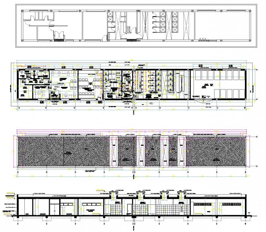 Nursery plan, elevation and section plan dwg file