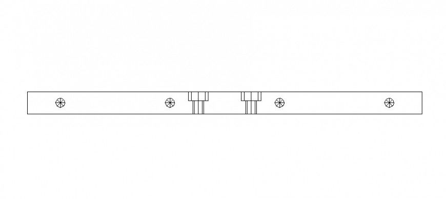 Nut plate detail 2d view CAD block autocad file