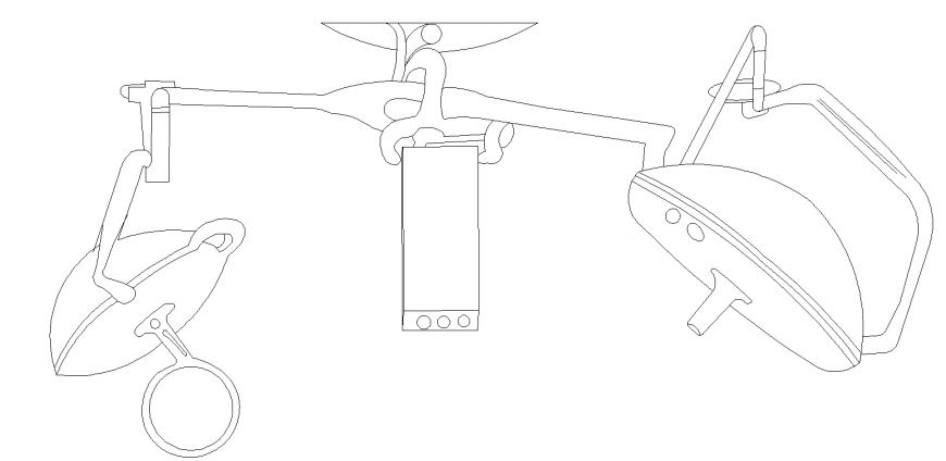 O.T equipment lighting arm detail drawing in dwg AutoCAD file.