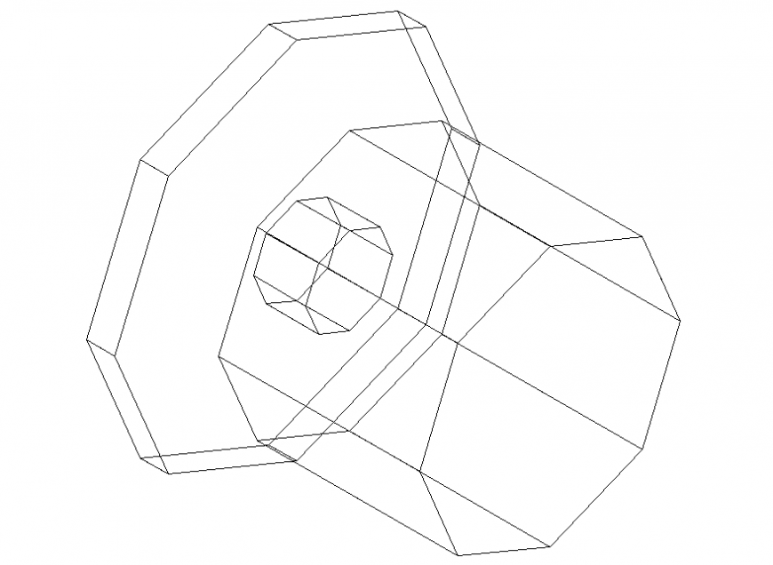 Octagon door handle cad block 2 d plan autocad file