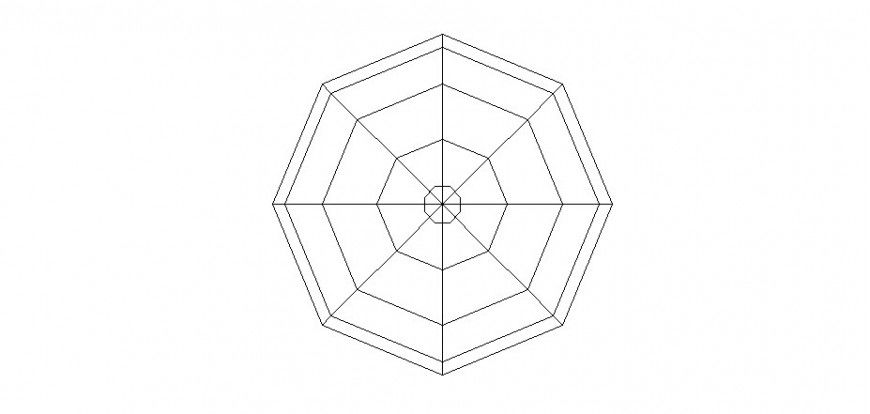 Octagonal shape design detail 2d view layout file in autocad format