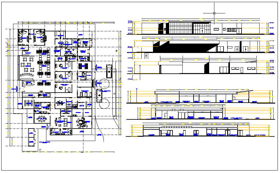 office building detail plan view dwg file