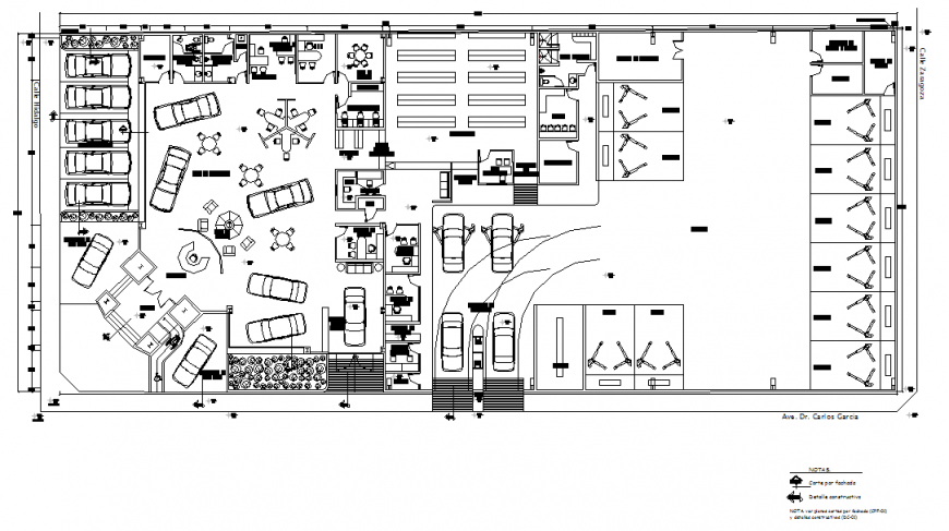 Office and car parking dwg file