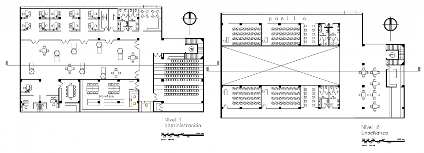 Office and training institute detail drawing in dwg file.