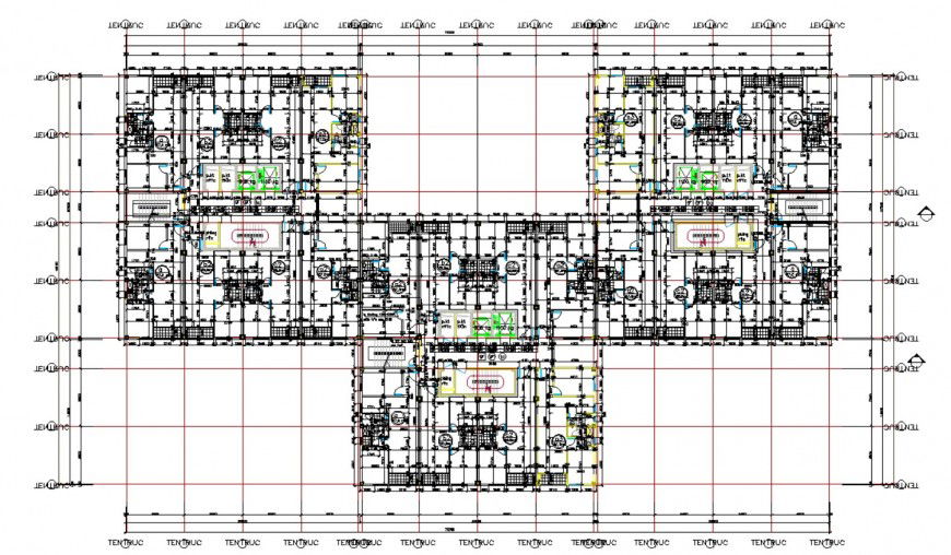 Office building all floors sanitary installation details with plan cad drawing details dwg file