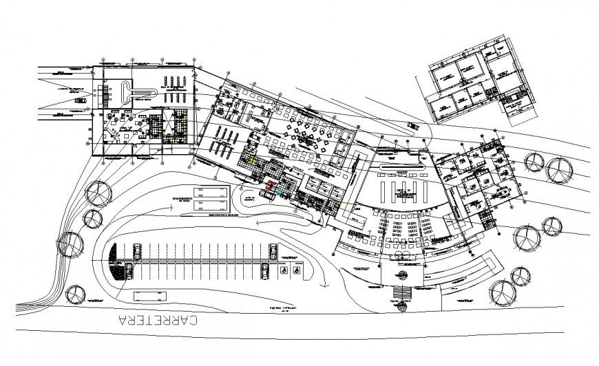 Office building and area detail 2d view layout file in autocad format