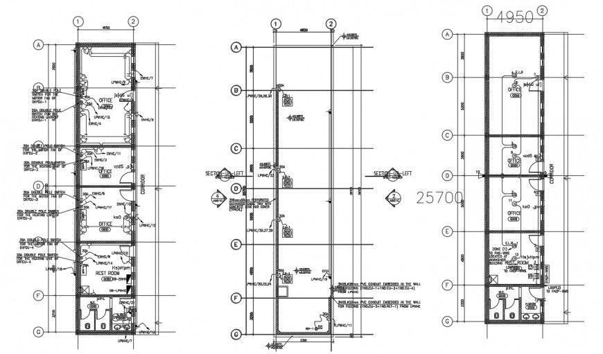 Office building drawings 2d view floor plan dwg file