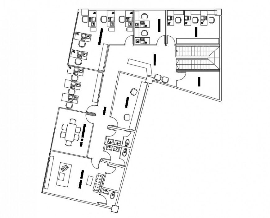 Office building drawings detail 2d view layout plan dwg file