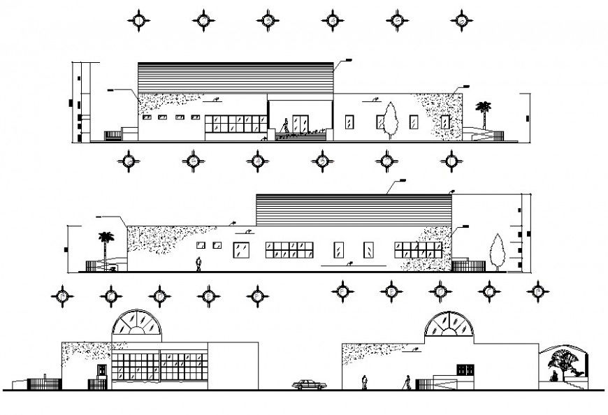 office building elevation design cad file