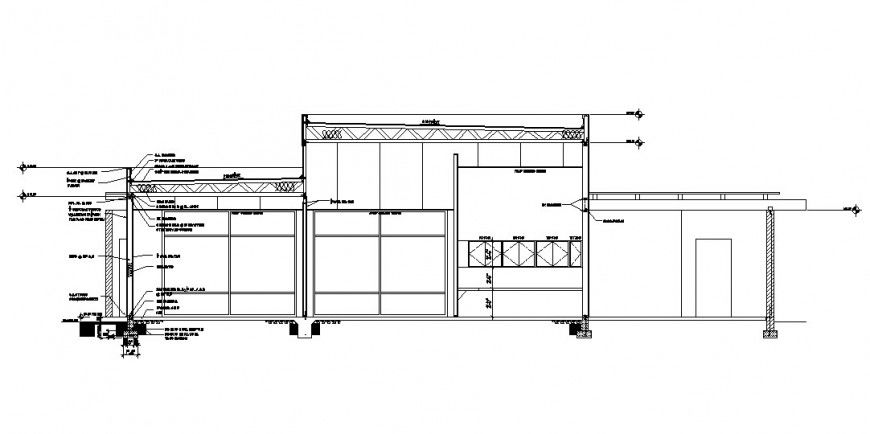 Constructive Section of Office ArchitectureFacade DWG CAD Drawing File