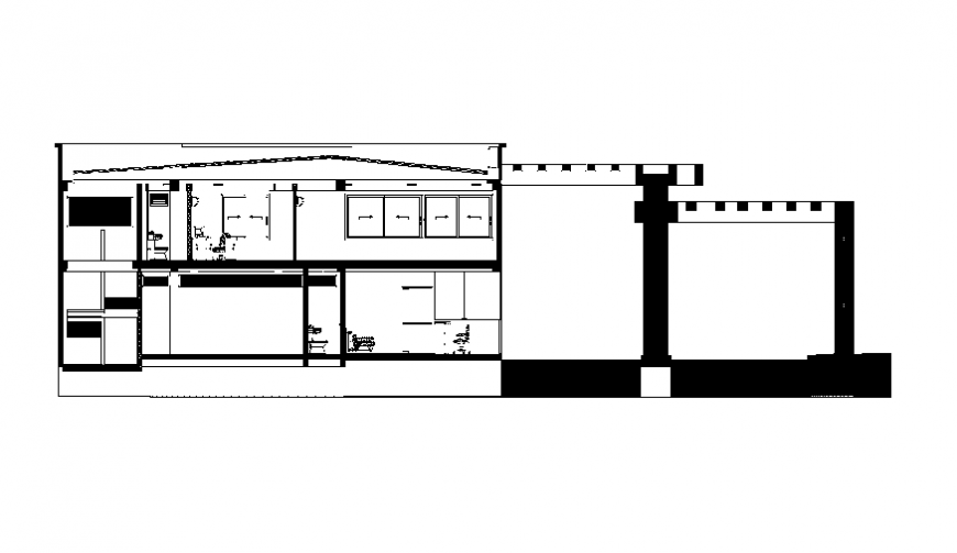 Office building facade constructive sectional details dwg file