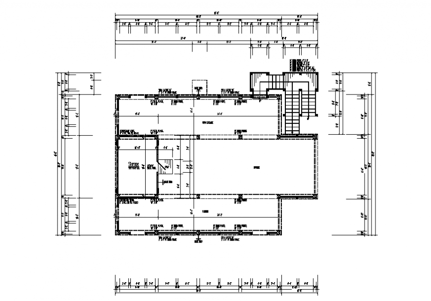 Office building first floor framing plan cad drawing details dwg file