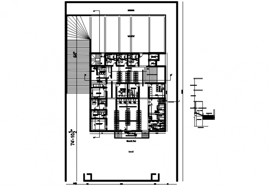 Office building floor distribution layout plan cad drawing details dwg file