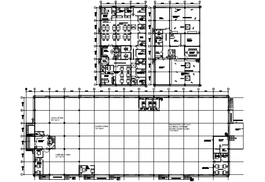 Office building floor plan and distribution plan cad drawing details dwg file
