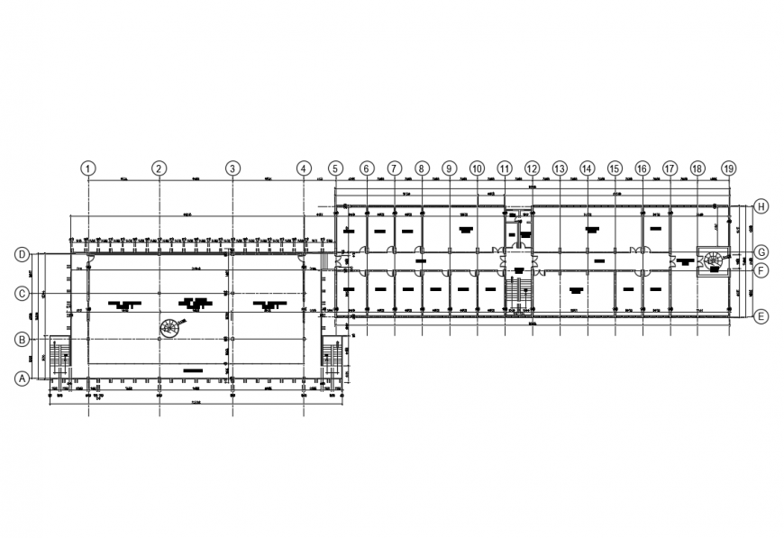 Office building ground floor plan cad drawing details dwg file