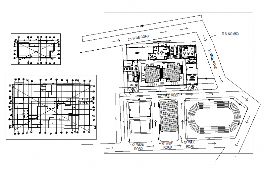 Office building layout plan and site plan cad drawing details dwg file