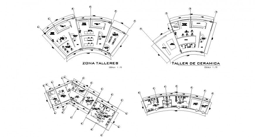 Office building layout plan in dwg AutoCAD file.