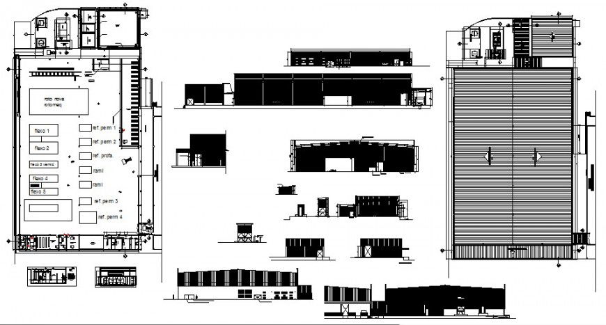 Office building plan,elevation, section and auto-cad details dwg file