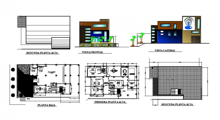 Office building plan and elevation detail drawing in AutoCAD file.