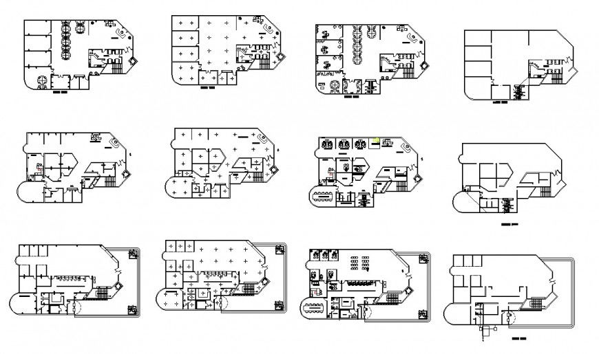 Office Building structural plan detail CAD constructive block layout file in dwg format