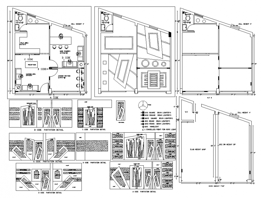 Office building structure detail 2d view layout plan