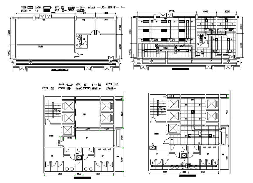 Office building toilet plumbing pipe lien layout file