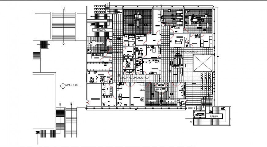 Office building units work plan details drawing in autocad