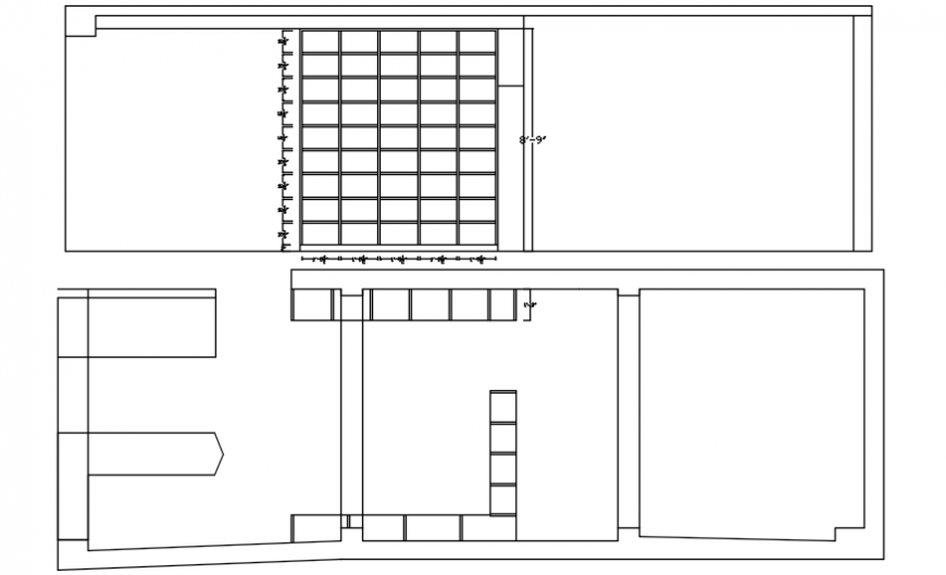 Office cabin interior and general structure details dwg file