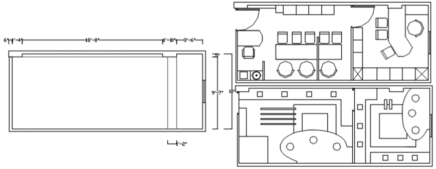 Office cabin layout plan and interior cad drawing details dwg file