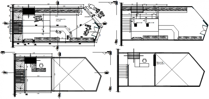 Office cabin layout plan and structure drawing details dwg file