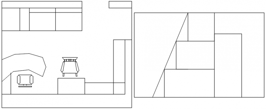 Office cabin layout plan with furniture cad drawing details dwg file