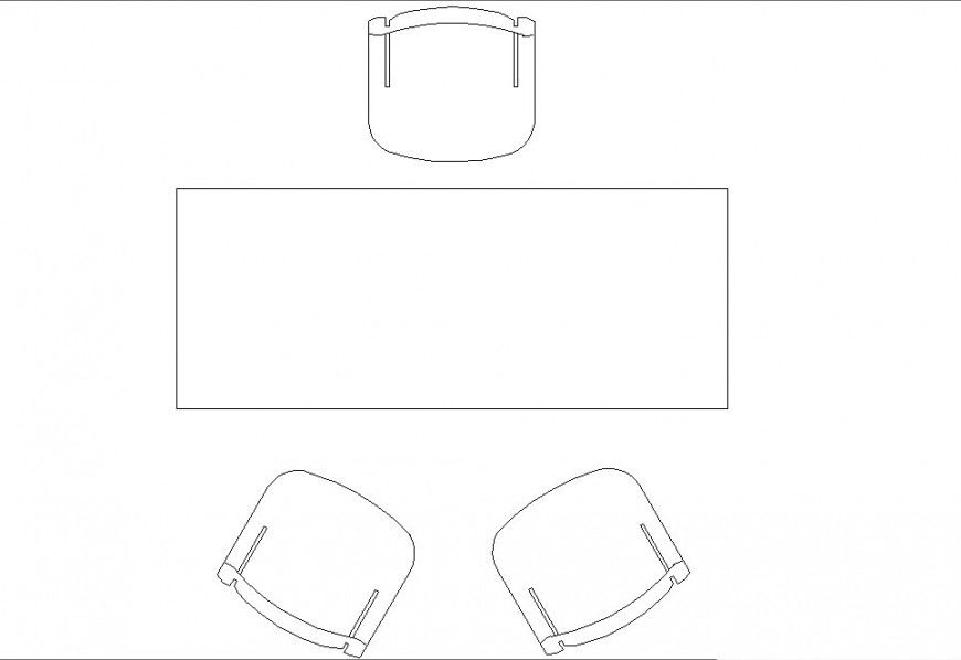 Office cabin table and chair top view plan dwg file