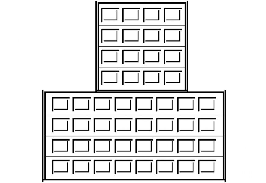 Office cabinet elevation block cad drawing details dwg file