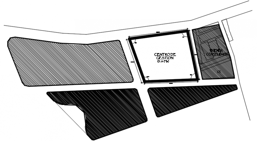 Office center location map and site plan cad drawing details dwg file